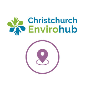 Christchurch Envirohub logo and map icon representing the Environmental Organisation map and directory for the Christchurch and greater Canterbury region.