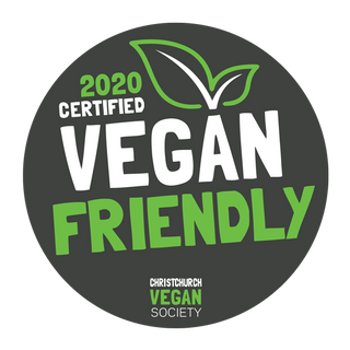 2020 Certified Vegan Friendly by the Christchurch Vegan Society