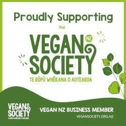 Proud supporters of the Vegan Society Te Rōpū Whēkana O Aotearoa as a Vegan NZ Business member.