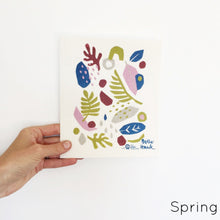 Natural dish cloth with floral spring Belle Hawk design.
