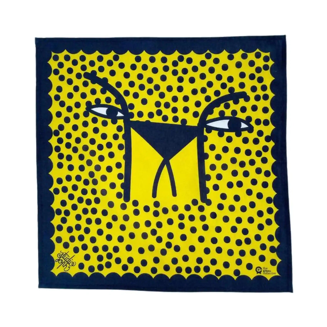 100% Organic Cotton Handkerchief in Cheetah design by Studio Soph and The Green Collective.