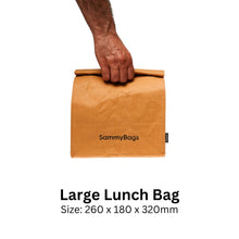 SammyBags machine washable paper lunch bag, large size, natural colour.