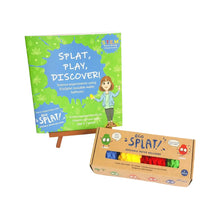 Splat, Play, Discover! EcoSplat science experiment workbook bundle which contains a box of 4 reusable water balloons.