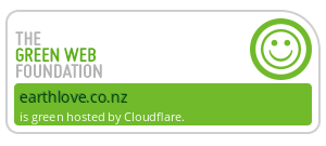 The Green Web Foundation Logo earthlove.co.nz is green hosted by Cloudflare.