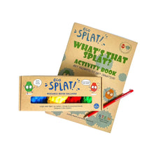 What's that splat? EcoSplat workbook bundle which contains a box of 4 reusable water balloons.