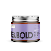 BBold baking soda free natural deodorant cream in Lavender and Eucalyptus scent. 60g jar.