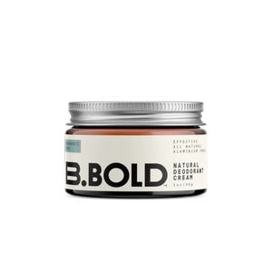 BBold natural deodorant cream in fragrance-free scent. 30g jar.