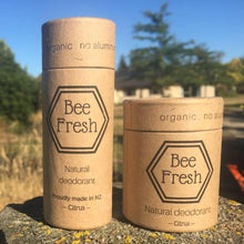 Photograph of two of the best natural organic citrus deodorants in compostable tubes