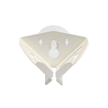 Block Dock vertical soap dish with suction cup. Super wide size in white.