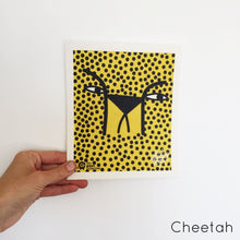 Natural dish cloth with Studio Soph cheetah design.