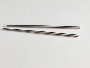 Reusable stainless steel chopsticks.