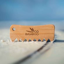 Go Bamboo surfboard wax comb in it's natural environment.