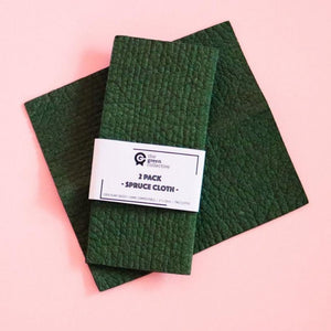 2 pack of 100% plant based, home compostable dish cloth in green by The Green Collective.