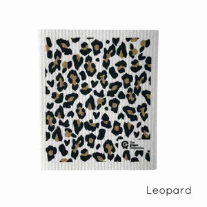 100% plant based, home compostable dish cloth in Leopard design by The Green Collective.