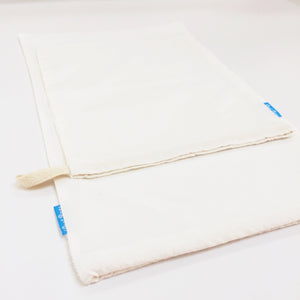 One medium and one large organic cotton loot bag.