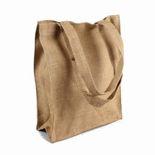 Biodegradable jute reusable shopping bag, this woven jute bag with handles is plain.