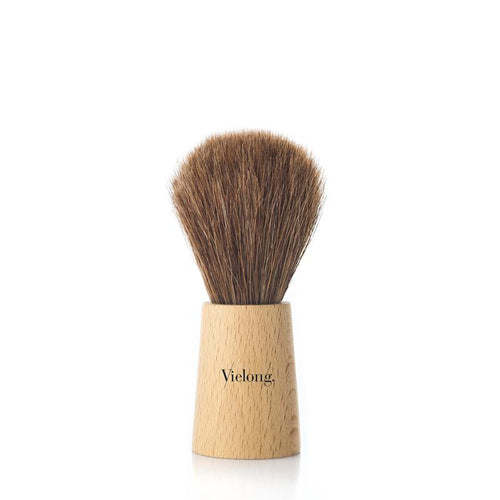 Natural shaving brush made from beech wood and horse hair.