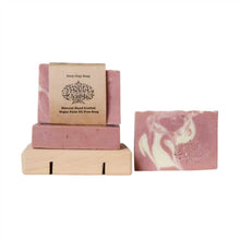 Panna Soaps handcrafted vegan Pink Clay soap with simple brown paper packaging.
