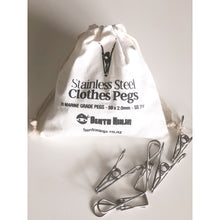Sustainable Marine grade stainless steel clothes pegs and reusable cloth storage bag