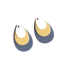 Mix and match silver, gold and white teardrop hoop earrings made from recycled plastic ice cream container lids by Remix Plastic.