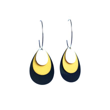 Mix and match black teardrop hoop earrings made from recycled plastic by Remix Plastic.