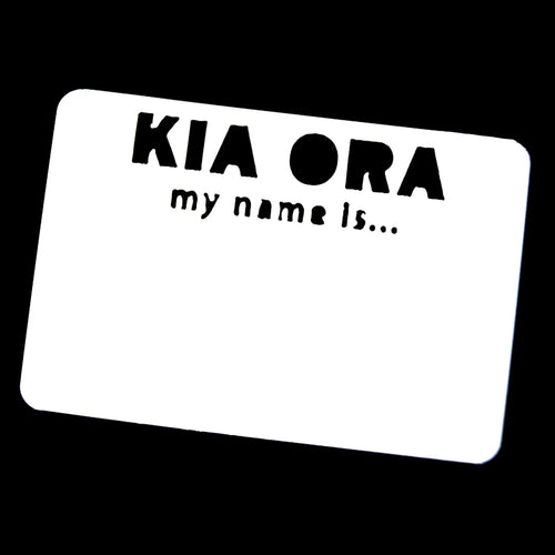White plastic magnetic reusable name tag with 