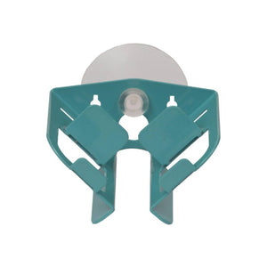 The Block Dock vertical soap dish and safety razor dock / holder in teal.
