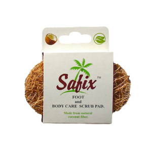 Safix biodegradable and compostable foot and body care coconut fibre scrub pad.