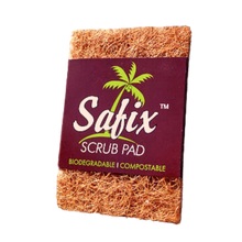 Safix biodegradable and compostable coconut fibre scrub pad.