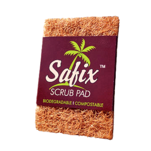 Safix biodegradable and compostable coconut fibre scrub pad.