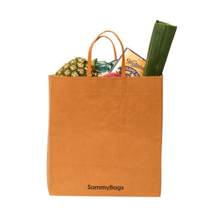 SammyBags Everyday Tote bag full of groceries. Natural colour.