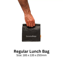 Sammy Bags machine washable paper lunch sandwich bag, regular size, black colour.