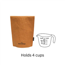 SammyBags stand-up food carrying pouch, large size in natural colour. Holds 4 cups.