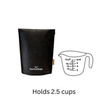 SammyBags stand-up food carrying pouch, medium size in black colour. Holds 2.5 cups.