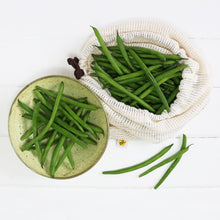 Single produce bag with green beans.