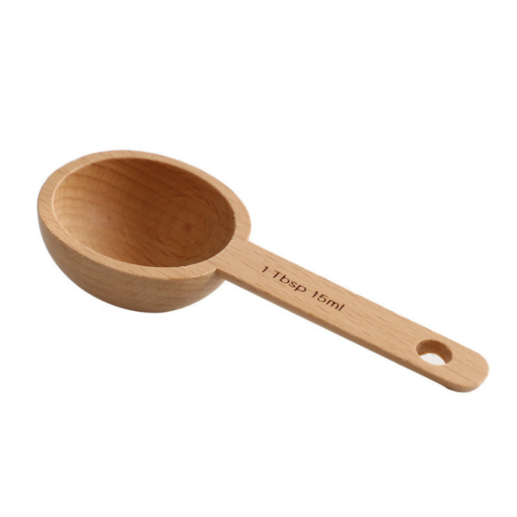 One tablespoon wooden coffee measuring spoon made from bamboo.